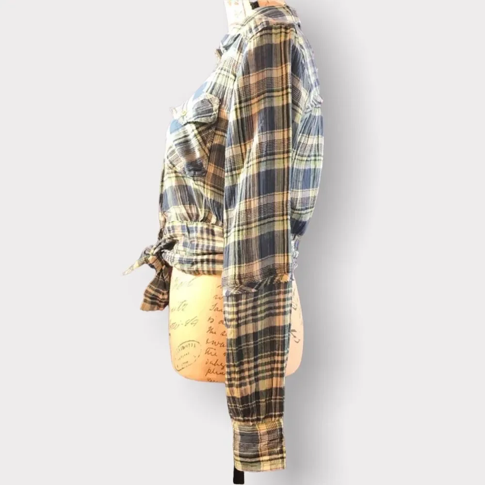 We The Free by Free People, First Bloom Plaid Top, Size XS - Picture 7 of 14